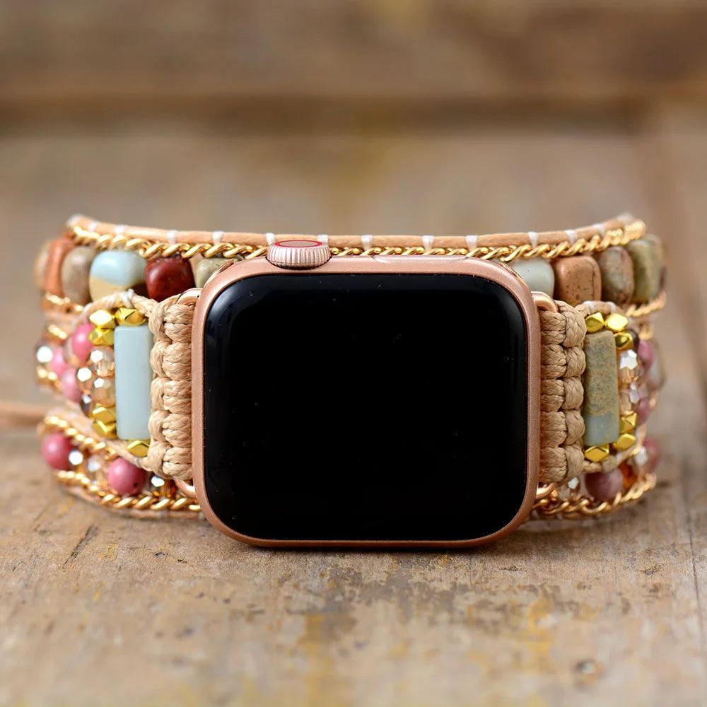 Pulseira Apple Watch com Micangas Beadcraft Elegance: Estilo e Sofisticação para seu Apple Watch - ORIENTE PRIME