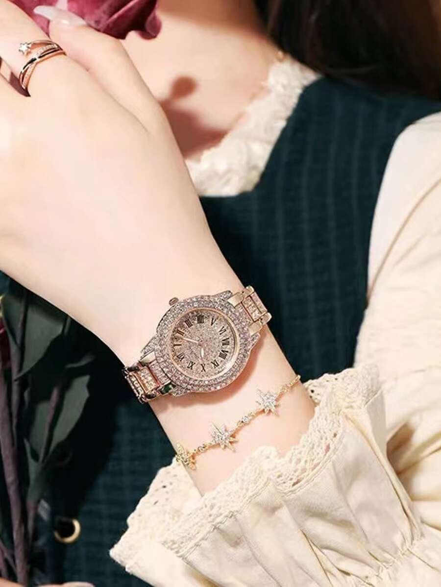 Relógio com Diamante Feminino, marca de luxo, casual, pulseira de cristal strass - ORIENTE PRIME