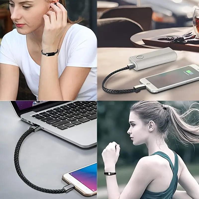 Pulseira Cabo de Carregamento USB - Cabo de Carregamento de Dados para iPhone e Samsung - ORIENTE PRIME