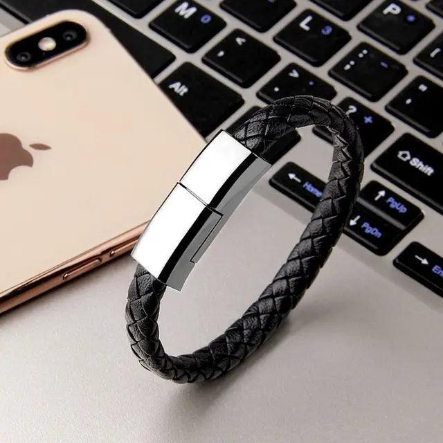 Pulseira Cabo de Carregamento USB - Cabo de Carregamento de Dados para iPhone e Samsung - ORIENTE PRIME