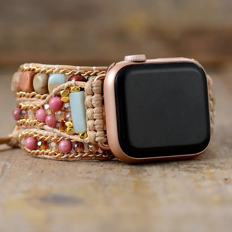 Pulseira Apple Watch com Micangas Beadcraft Elegance: Estilo e Sofisticação para seu Apple Watch - ORIENTE PRIME