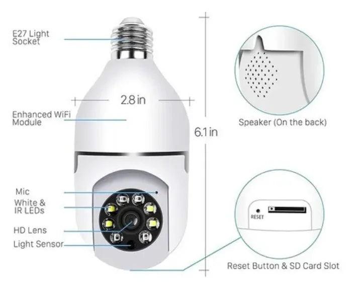 Camera Ip Segurança Lampada Yoosee Panoramica WI-FI 1080