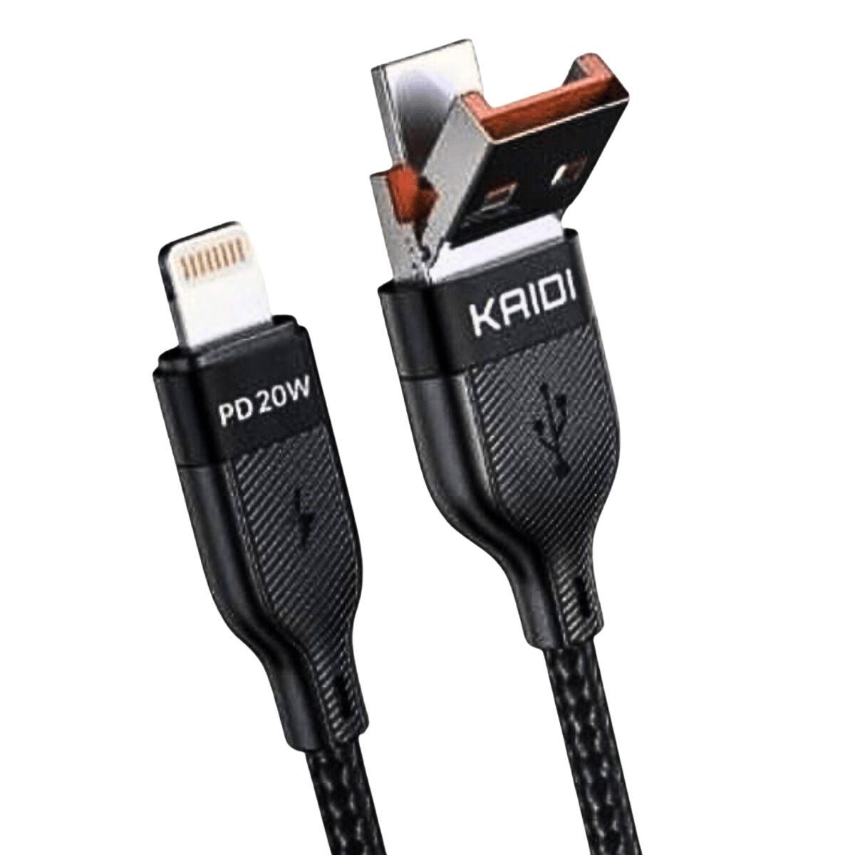 Cabo Kaidi Conector Duplo Relâmpago Tipo C 1,2mts IPHONE - ORIENTE PRIME