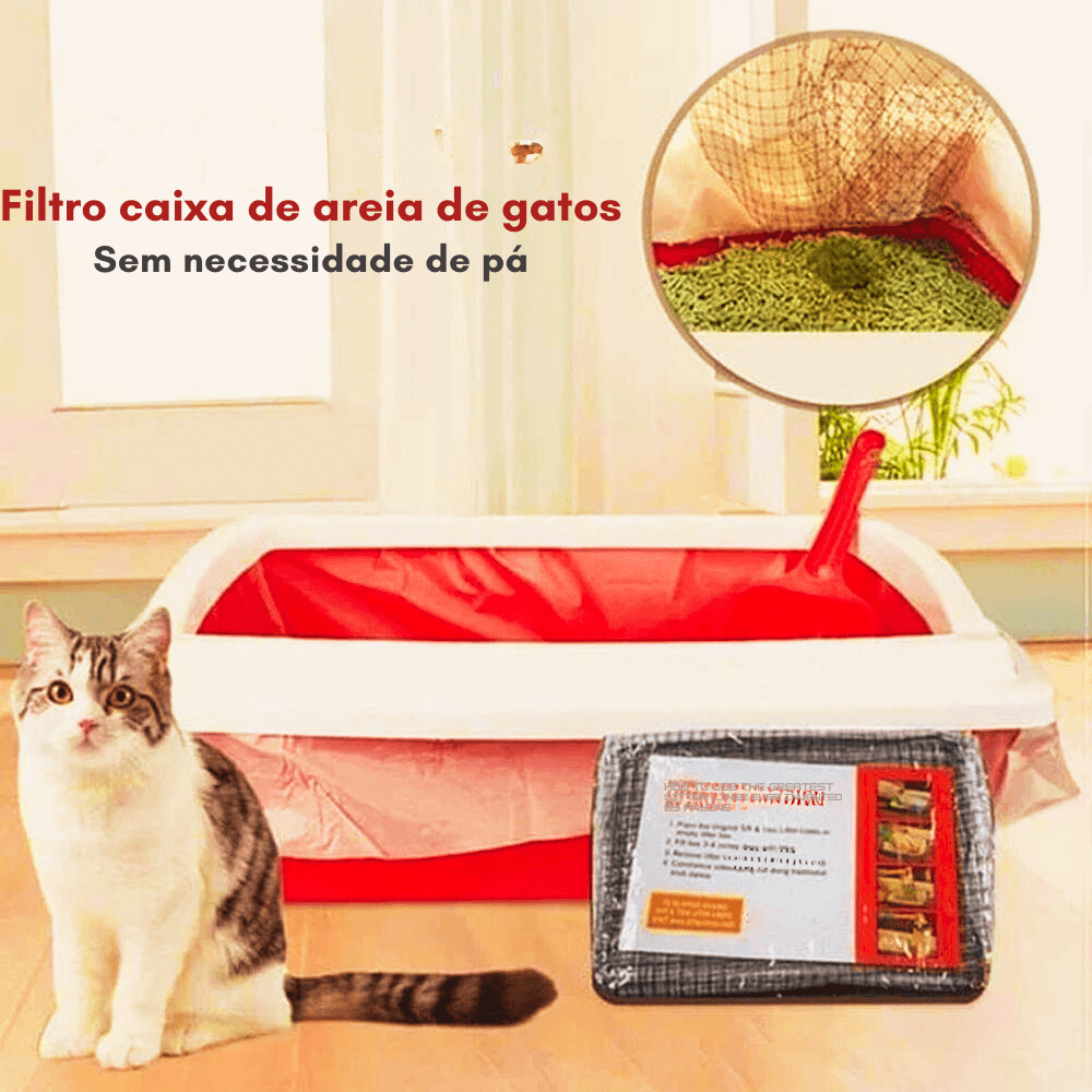 Forro Filtro Reutilizável para Caixa de Areia de Gato: Limpeza Fácil e Sustentável - ORIENTE PRIME