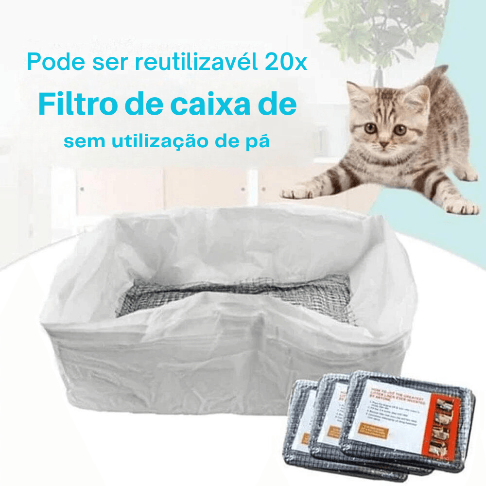 Forro Filtro Reutilizável para Caixa de Areia de Gato: Limpeza Fácil e Sustentável - ORIENTE PRIME