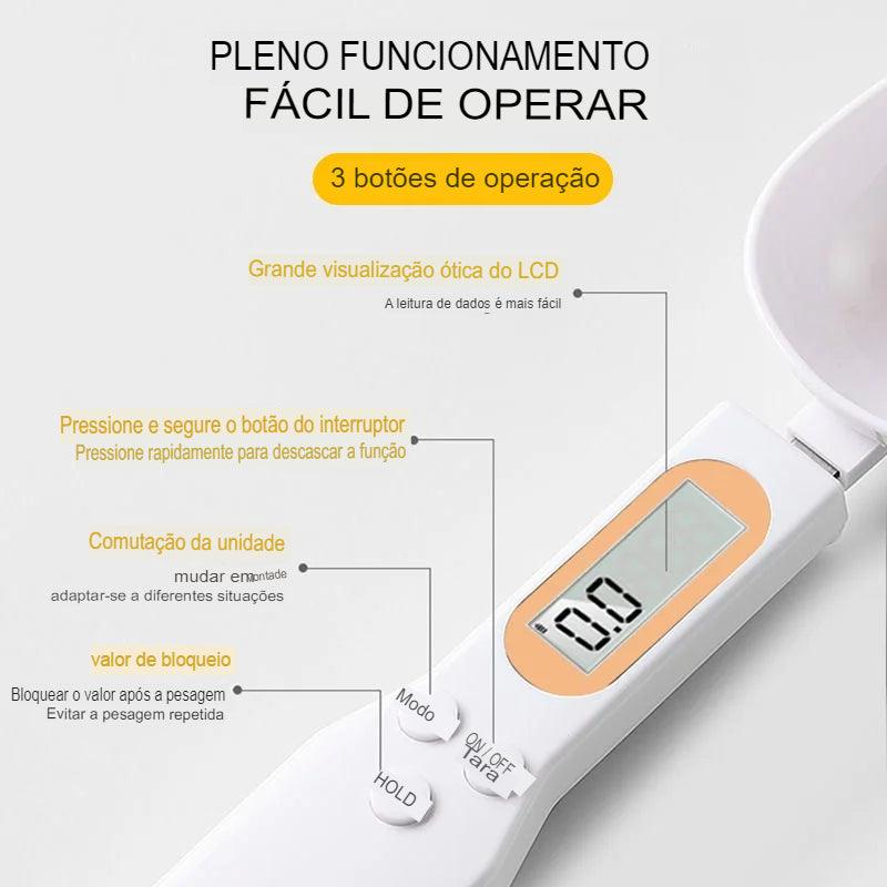 Balança de Cozinha Eletrônica com Medição Digital LCD, Mini Ferramenta para Leite, Café, Farinha, Colher - ORIENTE PRIME