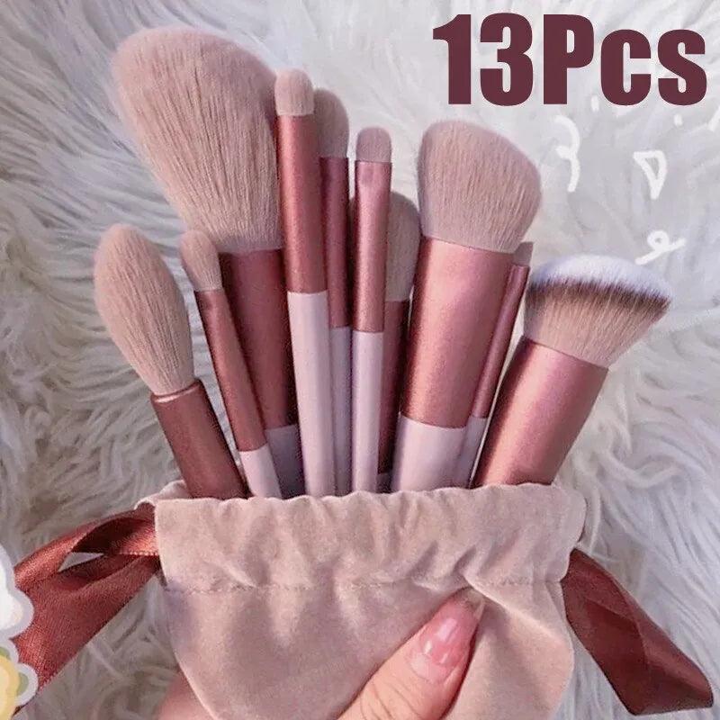 13 PCS Pincéis de Maquiagem Mulheres Escova Cosmética Sombra Blush Soft Make Up - ORIENTE PRIME