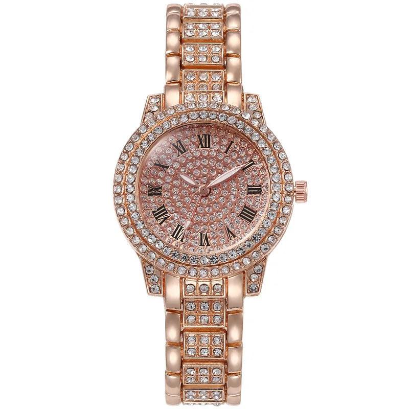 Relógio com Diamante Feminino, marca de luxo, casual, pulseira de cristal strass - ORIENTE PRIME