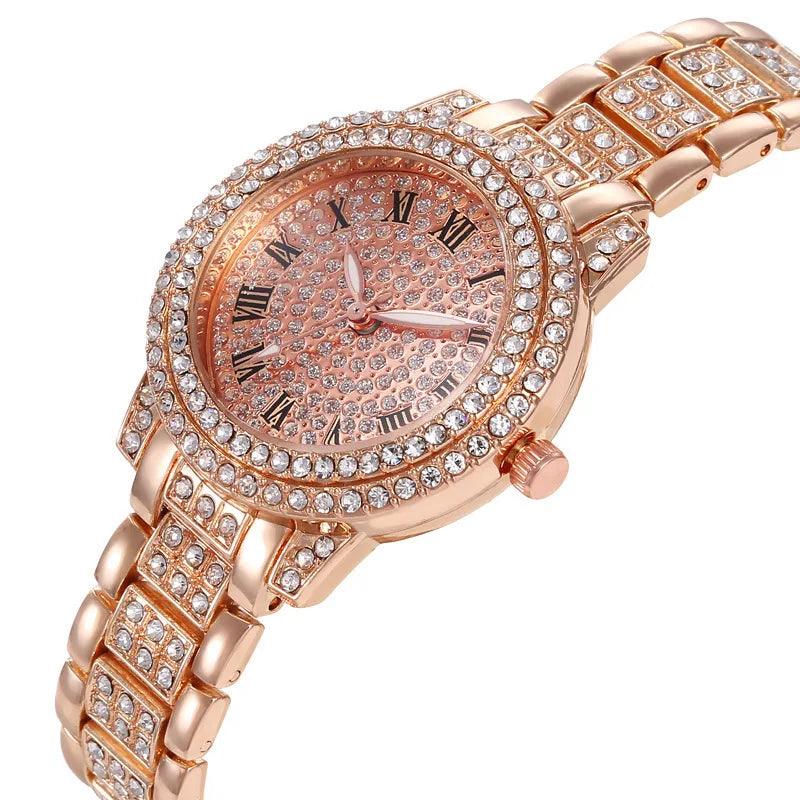 Relógio com Diamante Feminino, marca de luxo, casual, pulseira de cristal strass - ORIENTE PRIME