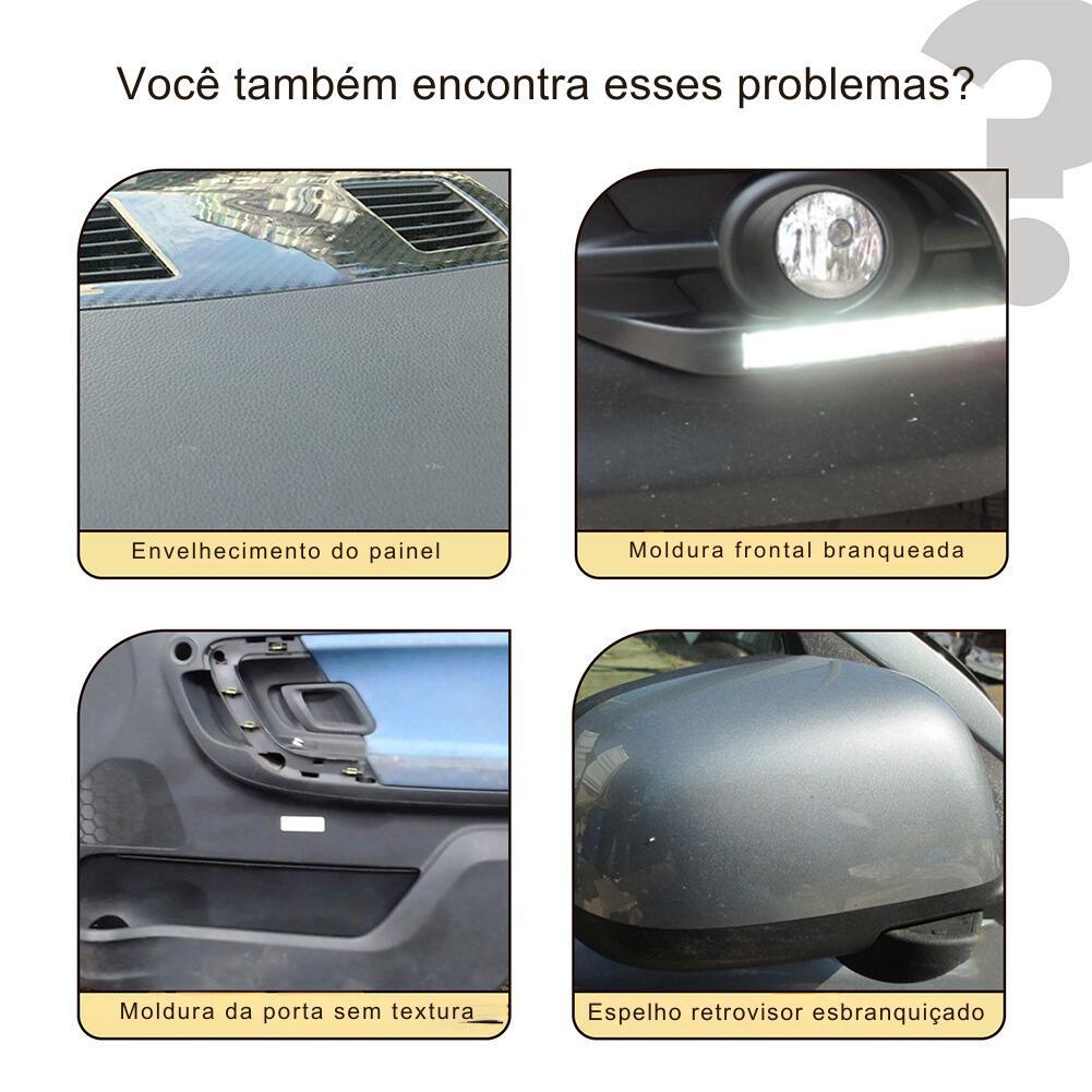 Restaurador de Plástico para Carros Fácil de Usar, Restauração de Peças de Plástico com Revestimento de Cristal, com Esponja e Longa Duração. - ORIENTE PRIME