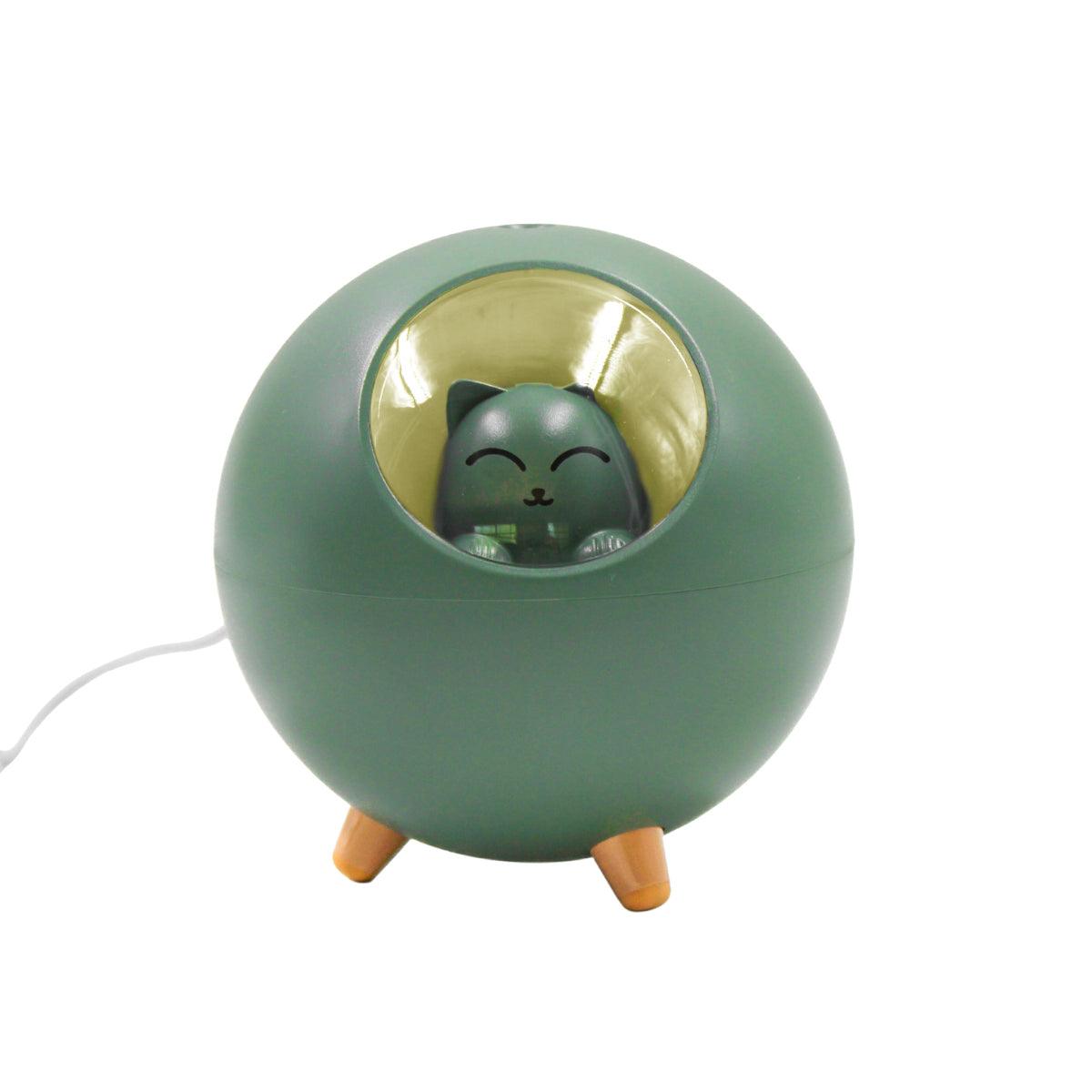 Umidificador De Ar Luminária USB Difusor Aromatizador Esfera Gatinho Verde - ORIENTE PRIME