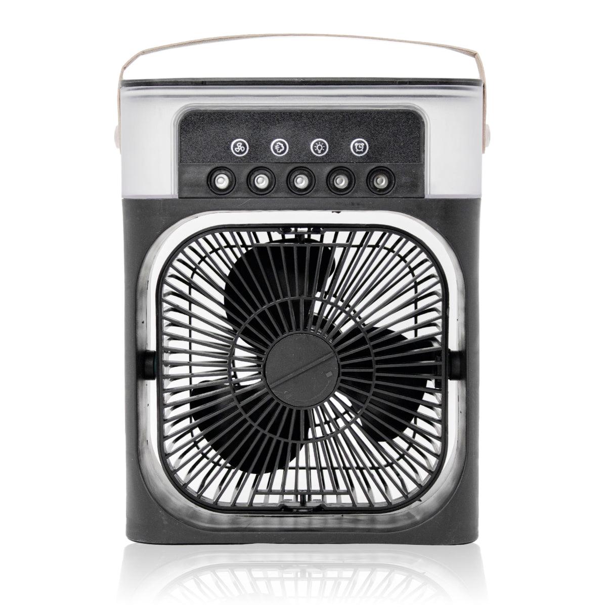 Ventilador Portátil Iluminação Umidificador Climatizador USB De Mesa Preto - ORIENTE PRIME