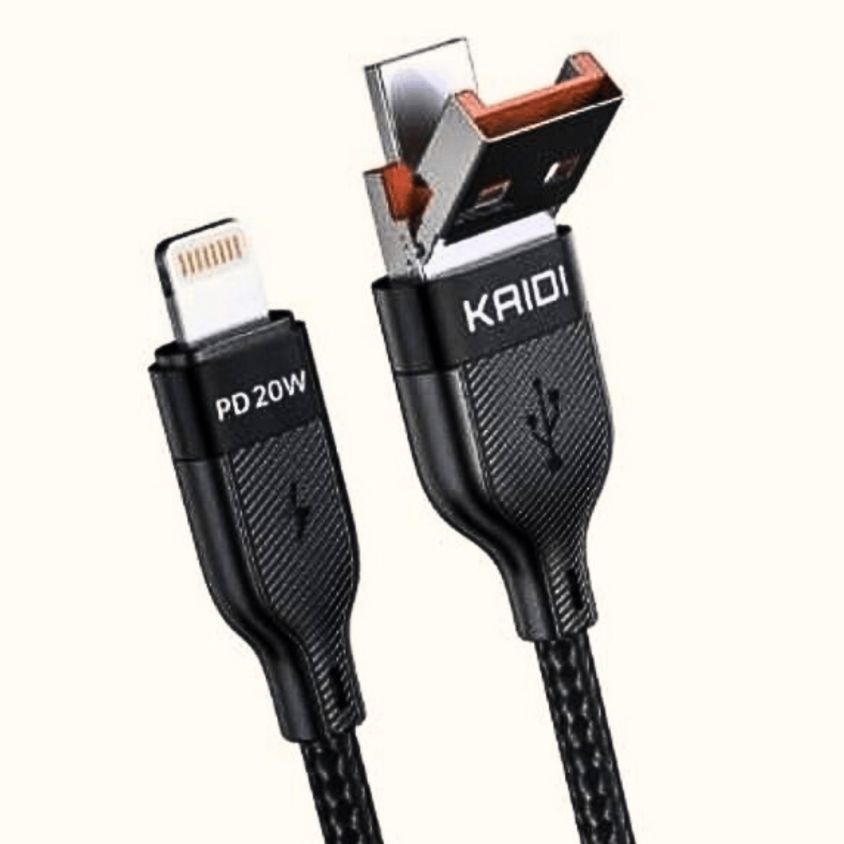 Cabo Kaidi Conector Duplo Relâmpago Tipo C 1,2mts IPHONE - ORIENTE PRIME