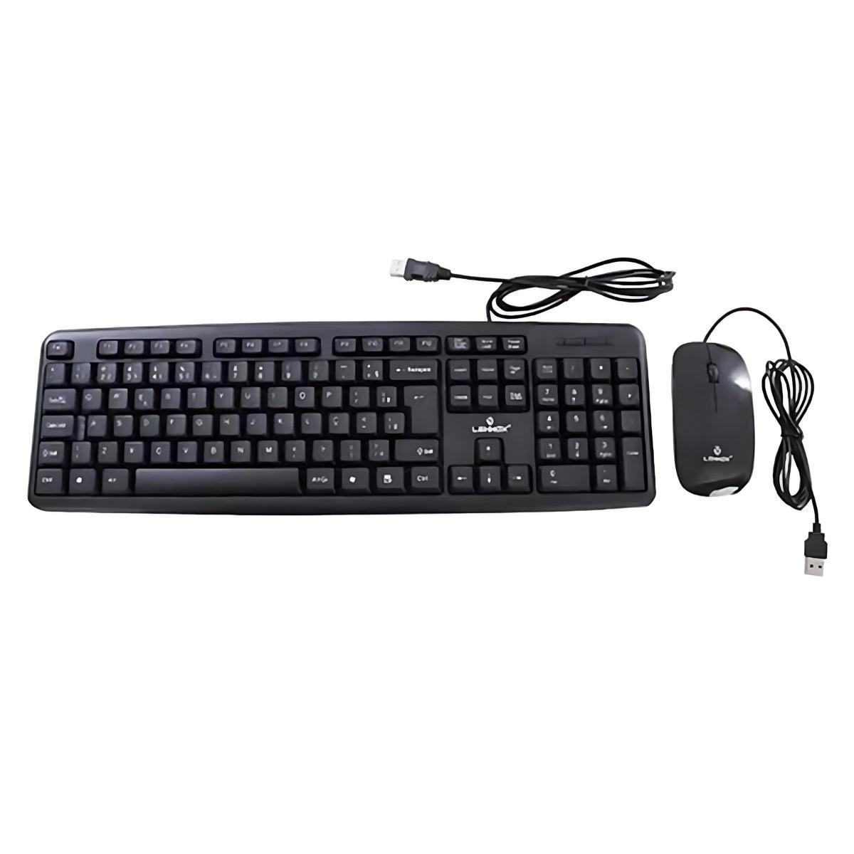 Kit Mouse e Teclado com Fio USB Lehmox Ajustável Informática - ORIENTE PRIME